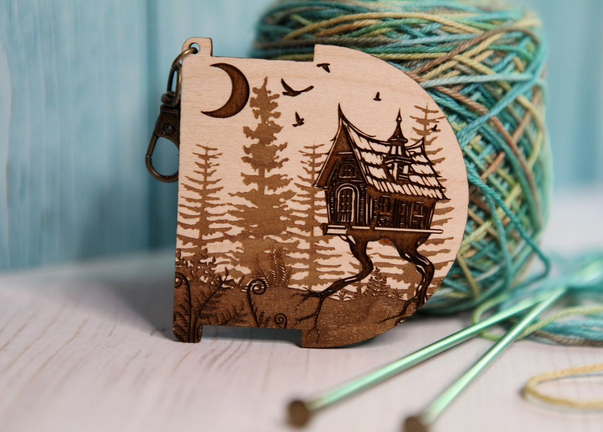 Baba Yaga Forest House Yarn WPI Ruler & Twist Angle Gauge