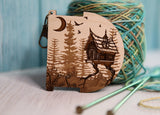 Baba Yaga Forest House Yarn WPI Ruler & Twist Angle Gauge