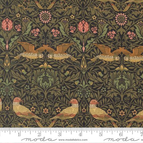 Morris Muse: Birds Damask in Ebony
