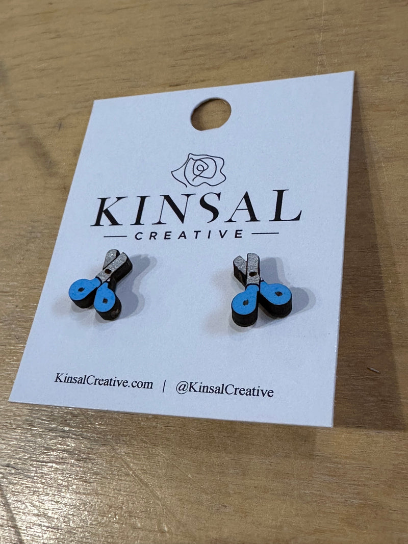 Wooden Stud Earrings by Kinsal Creative - Multiple Varieites