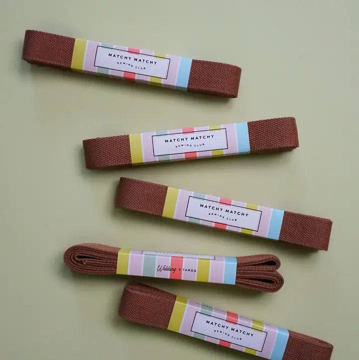 1 1/4" Webbing in Brown - Matchy Matchy Sewing Club