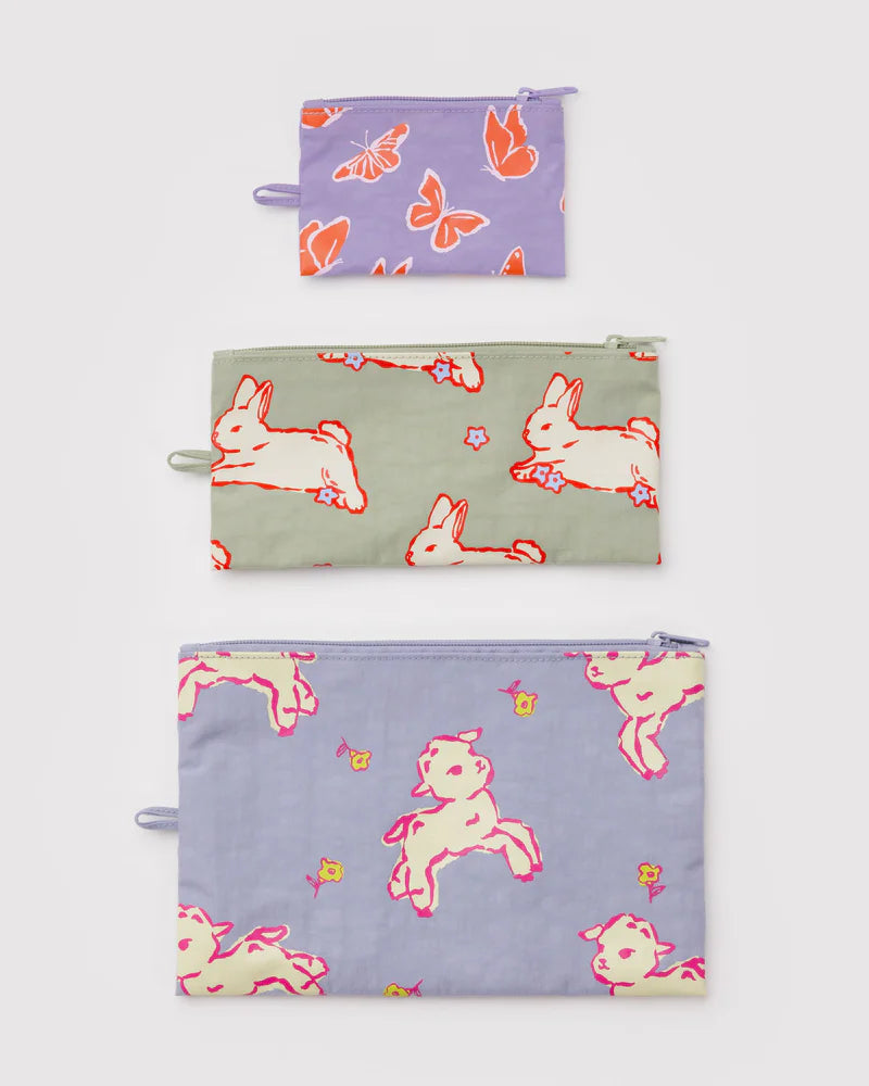 Baggu: Flat Pouch Set - Multiple Colors