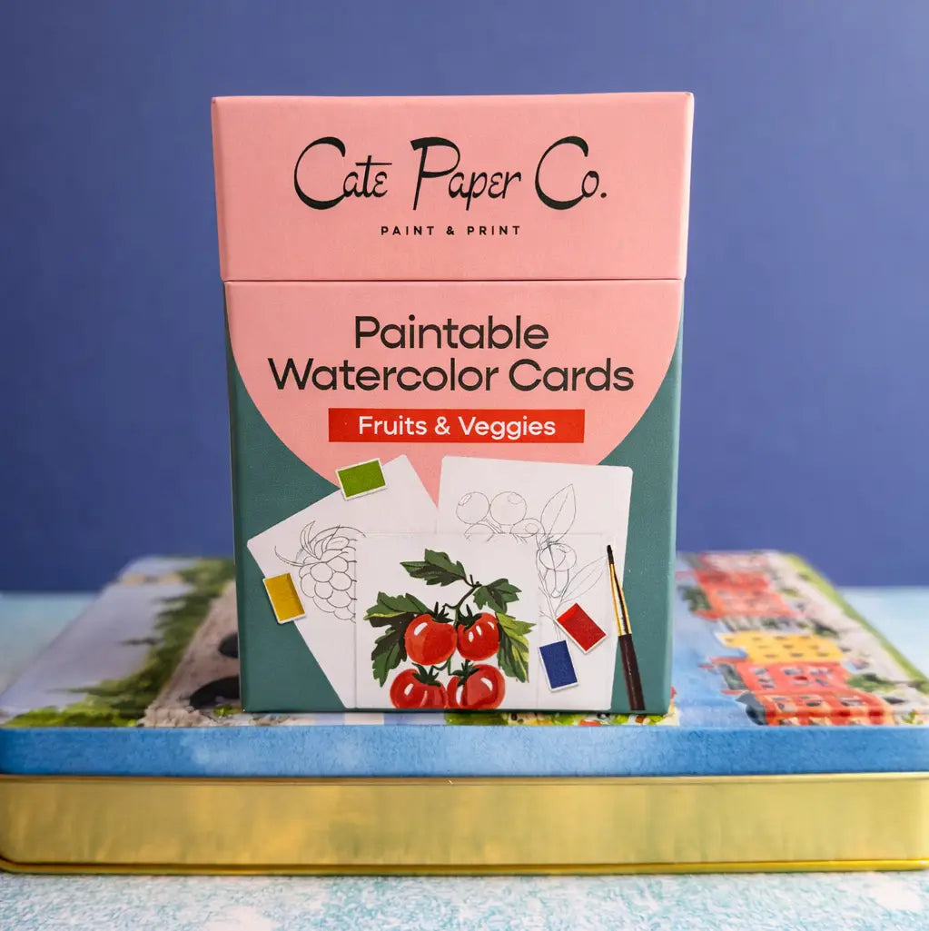 Paintable Watercolor Cards: Fruits and Veggies