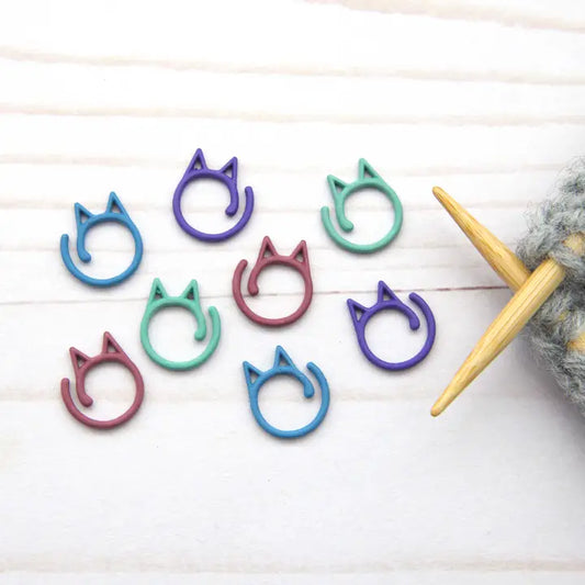 Colorful Cat Split Ring Stitch Markers