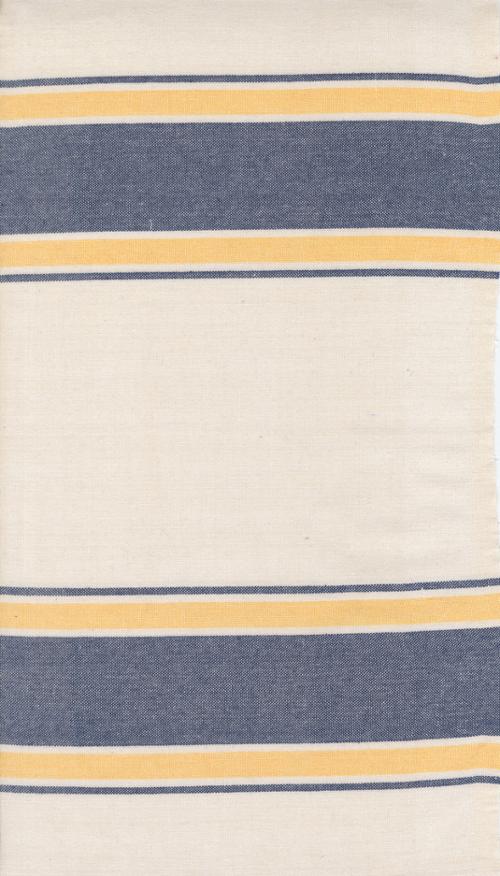 Summer Solstice Toweling: Large Stripe in Canary & Nautical Blue