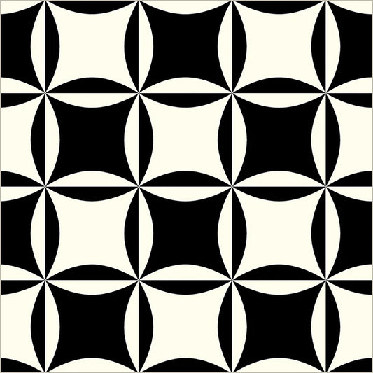 Perfect Points II: Cathedral Window in Black, Canvas