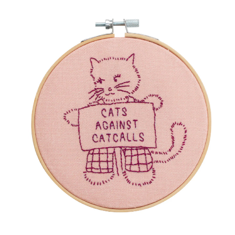 Cats Against Catcalls Embroidery Kit
