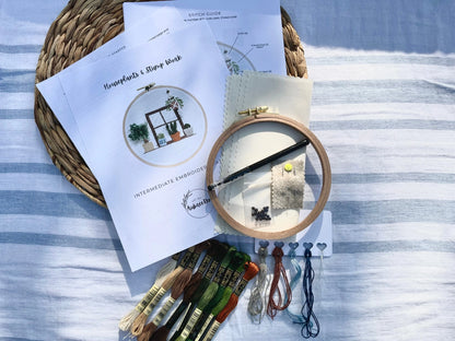 Embroidery Kit by Art by AubreeRen- Houseplants and Stump Work