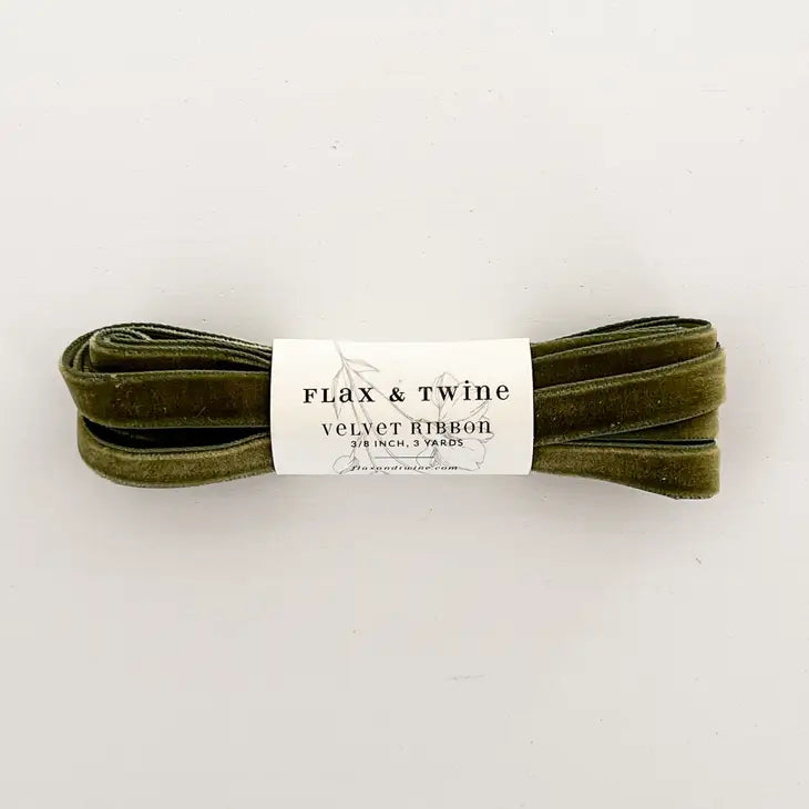 Flax & Twine 3/8" wide Velvet Ribbon