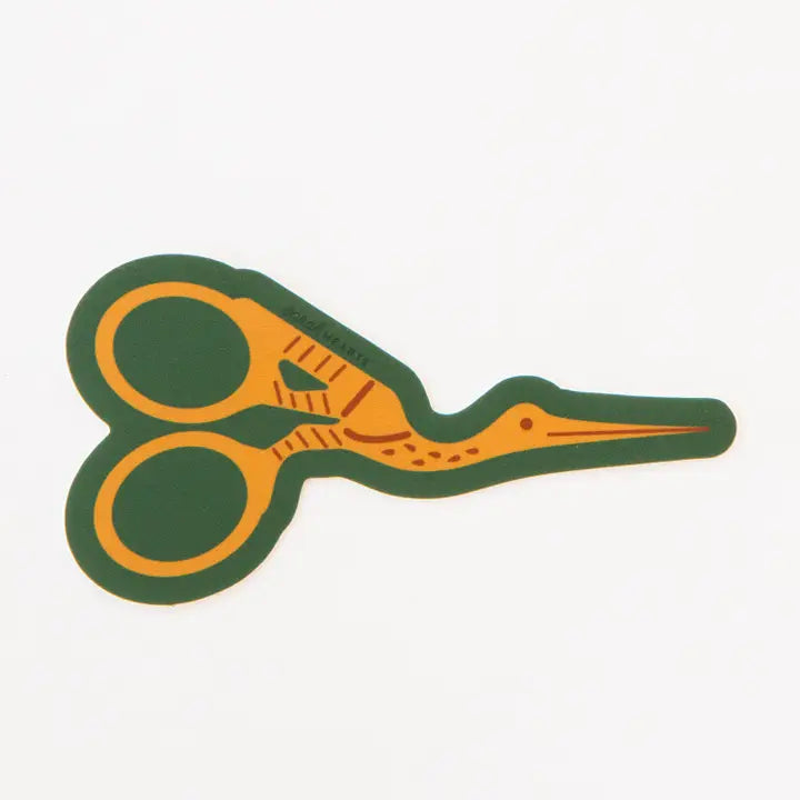 Stork Embroidery Scissors Vinyl Sticker