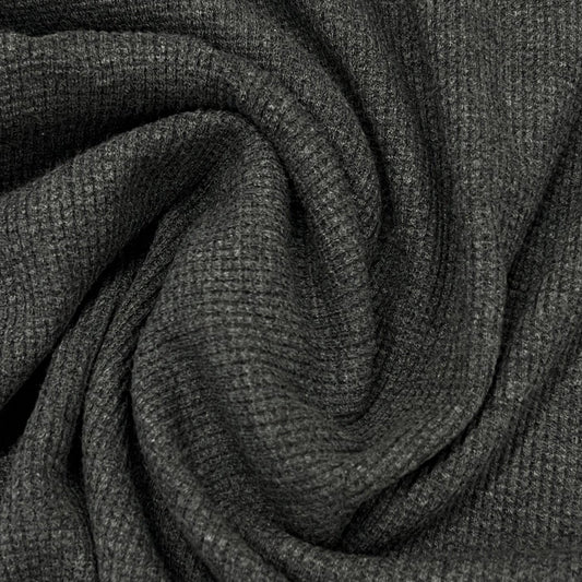 Organic Cotton Waffle Knit in Charcoal Mix