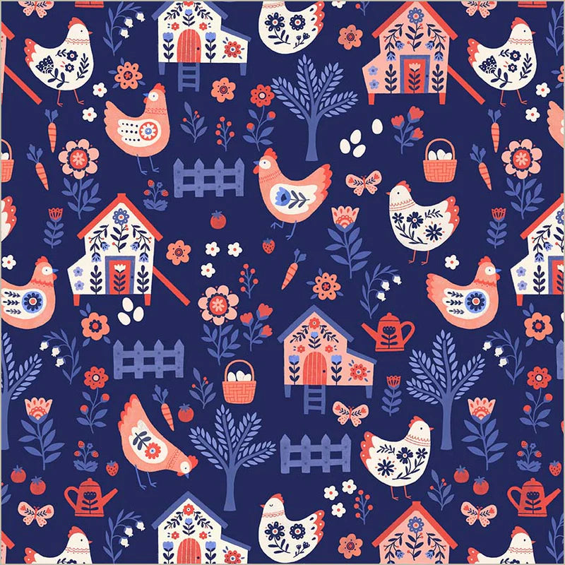 Folky Chicken: Chicken Co-Op in Indigo