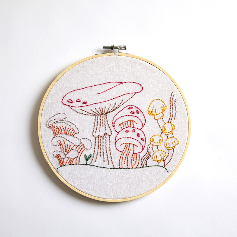 Un-kit Embroidery Canvas - Mushrooms