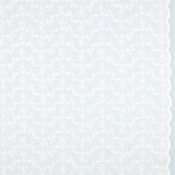 Embroidered Scallop Cotton: Floral Wave in White