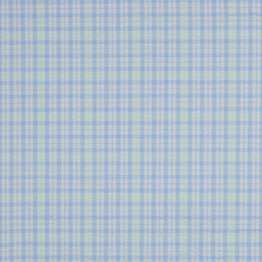 Cotton/Poly Seersucker in Neon Checks