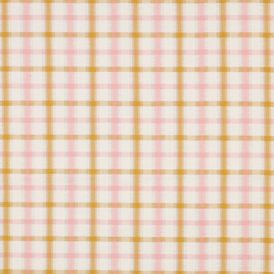 Cotton Seersucker: Yarn Dyed Plaid in Ecru