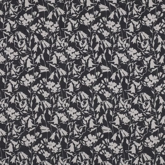 Cotton Voile Floral Print in Black