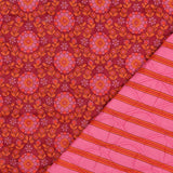 Quilted Cotton Voile Floral Print in Bordeaux