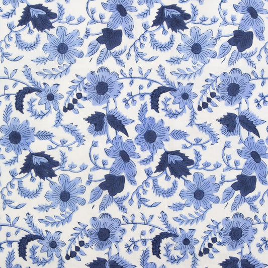 Indian Block Prints: Country Floral in Blue