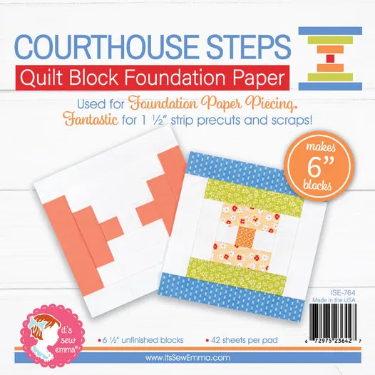 6" Courthouse Steps Quilt Block Foundation Papers