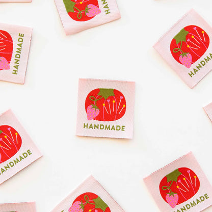 Sarah Hearts Labels: Tomato Pin Cushion Woven Label