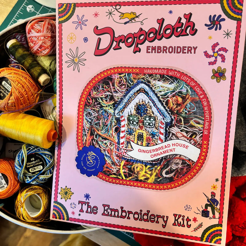 Gingerbread House Ornament Embroidery Kit