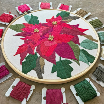 Embroidery and Beadwork Kit by Kate Wyatt Fine Art: Poinsettia