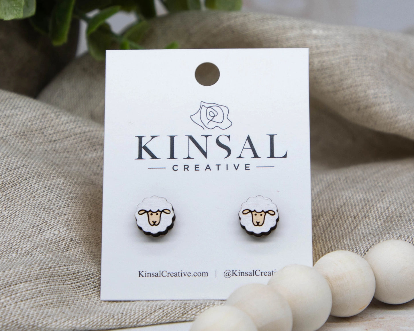 Wooden Stud Earrings by Kinsal Creative - Multiple Varieites