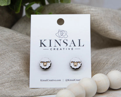 Wooden Stud Earrings by Kinsal Creative - Multiple Varieites