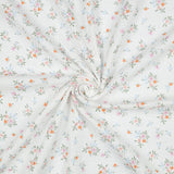 Cotton Double Gauze: Flowers on White
