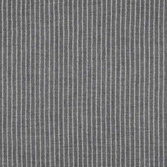 Cotton Double Gauze: Yarn Dyed Stripe in Grey