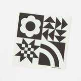 Black and White Quilt Block Vinyl Sticker