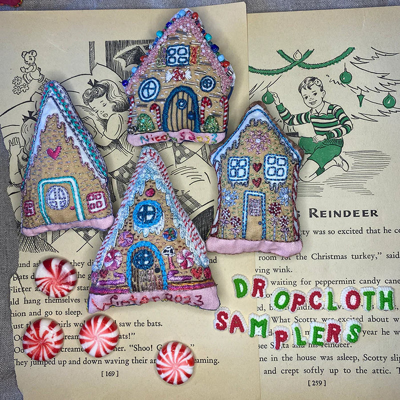 Gingerbread House Ornaments Embroidery Sampler