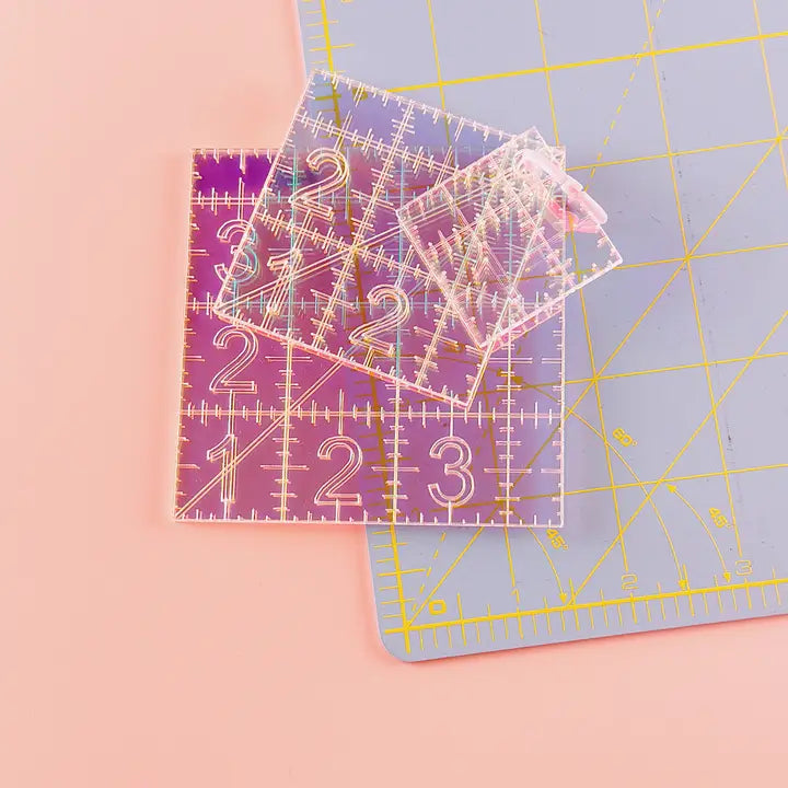 Feral Notions: Mini Squares Set - Iridescent Quilting Rulers