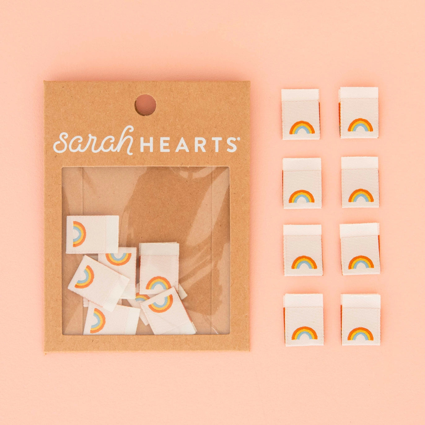Sarah Hearts Labels: Mini Rainbow Woven Sewing and Quilting Labels