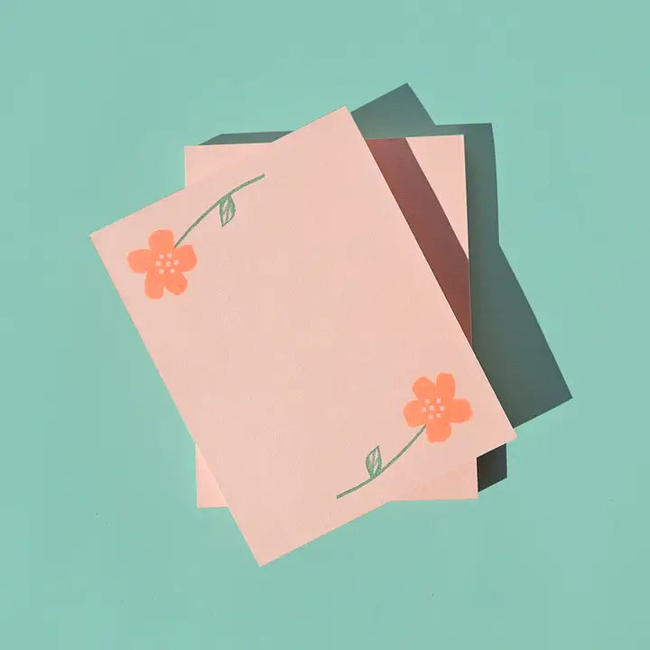 Flower Pair Risograph Notepad