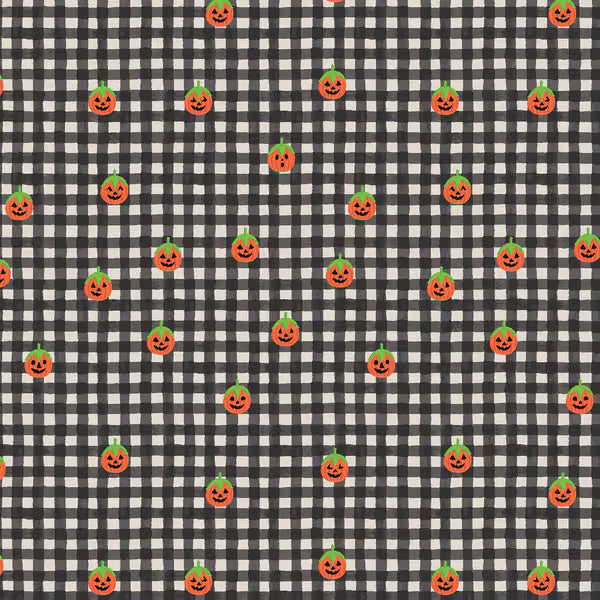 Halloween III: Pumpkin Gingham in Black