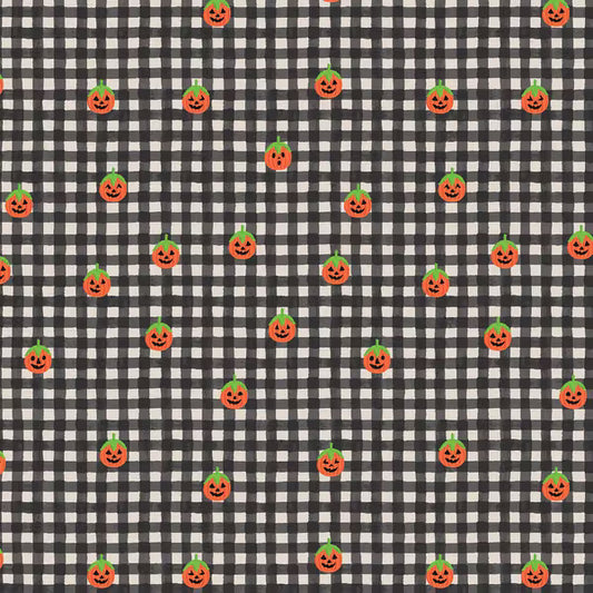 Halloween III: Pumpkin Gingham in Black