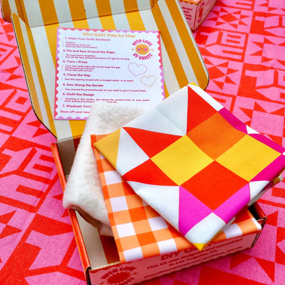 DIY Mini Quilt Kit in Two Color Pallet Options