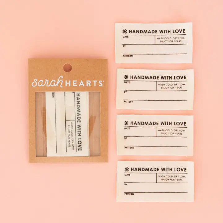 Sarah Hearts Labels: Quilt Info Large Organic Cotton