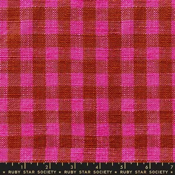 Sunshine Toweling: Small Checker in Hot Pink