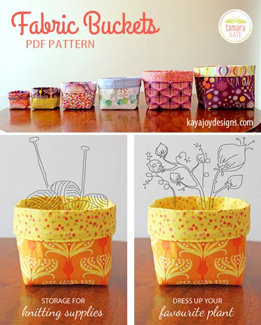 Fabric Buckets Pattern by Tamara Kate Design