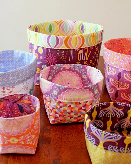 Fabric Buckets Pattern by Tamara Kate Design