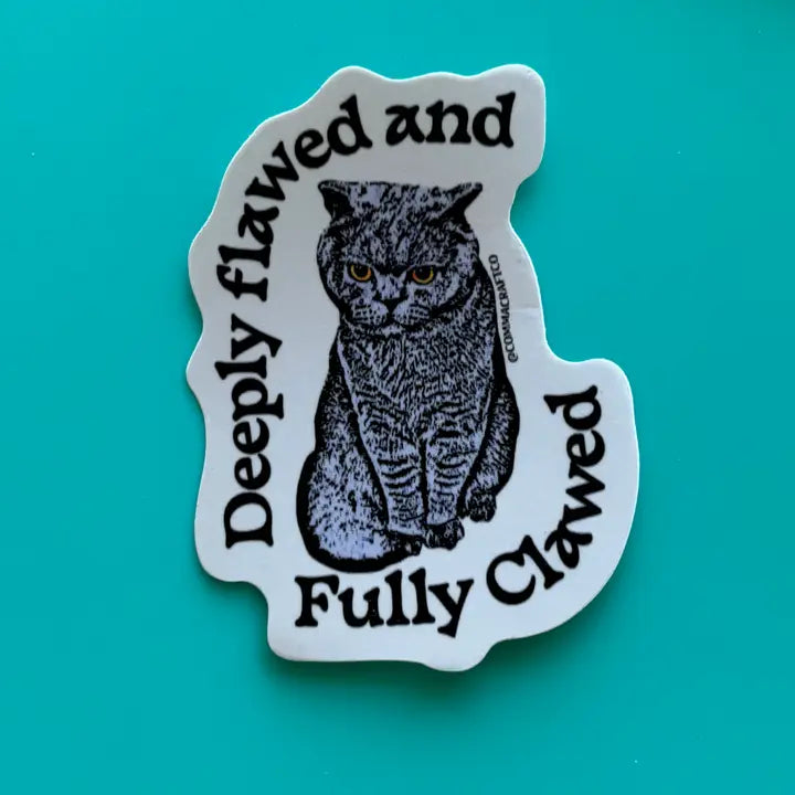 Clawed and Flawed Vinyl Sticker