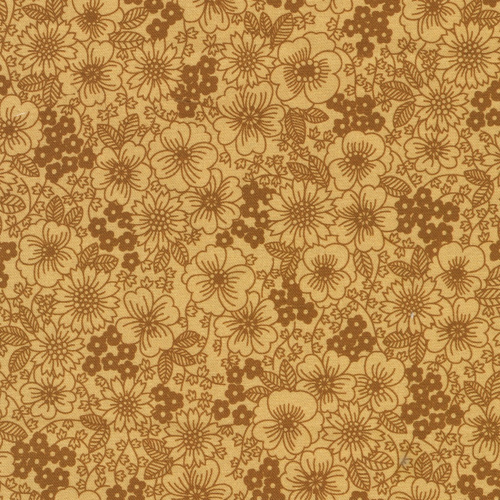 Fabric Market: Field of Flowers in Hazelnut