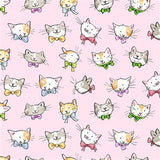 Let's Bake: Brushed Flannel Cat Faces in Pink