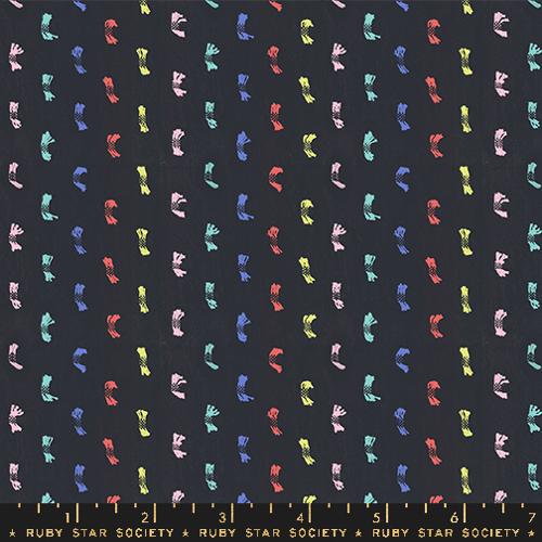 Warp and Weft Ooh Lucky Lucky: Flicker in Soft Black