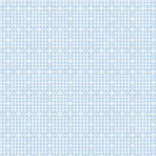 Cozy Cottage Blenders: Floral Gingham in Light Blue