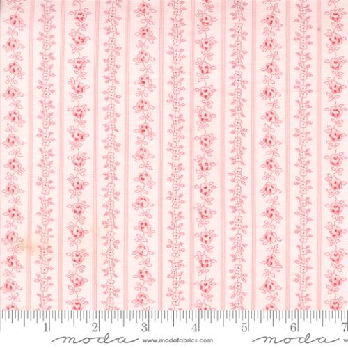 Hollyhocks Roses: Floral Stripe