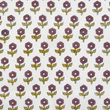 Indian Block Prints: Flowerling in Eggplant